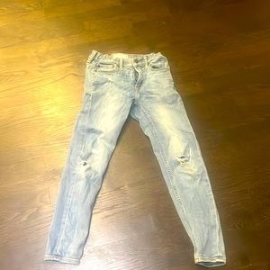 Abercrombie kids stretch super skinny distressed jeans
